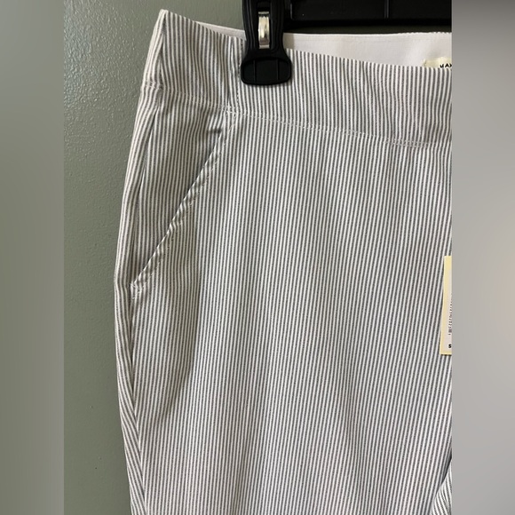 Max Stidio NWT pull on trouser high rise ankle length size XL blue and white - Picture 2 of 6